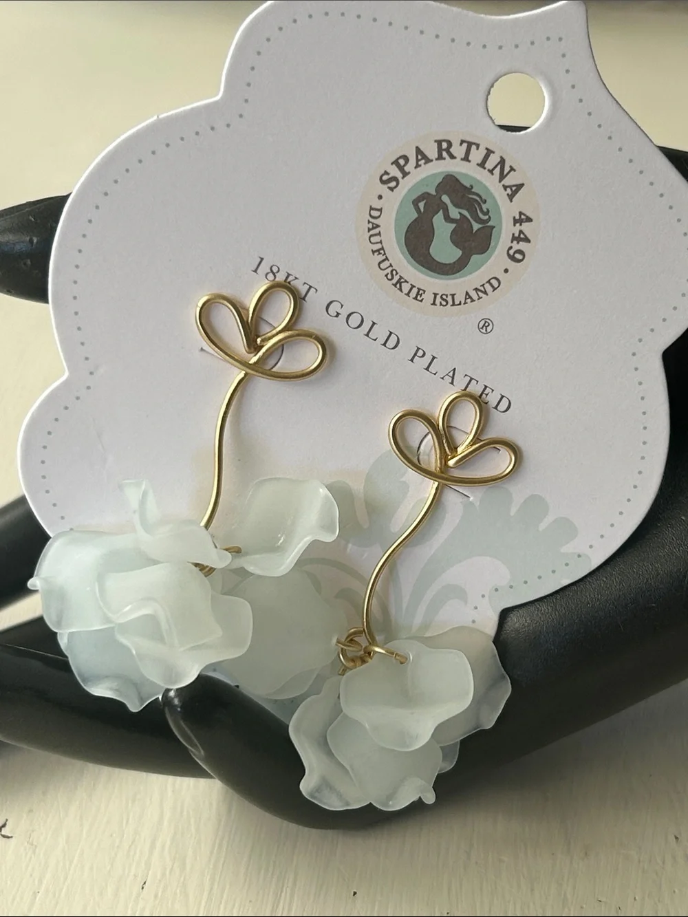 449 18K gold plated Corolla drop earrings/wedding/bridal/dressy